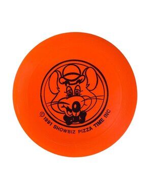 Vintage 1991 Showbiz Pizza Time Mini Orange Frisbee Toy Chuck E Cheese